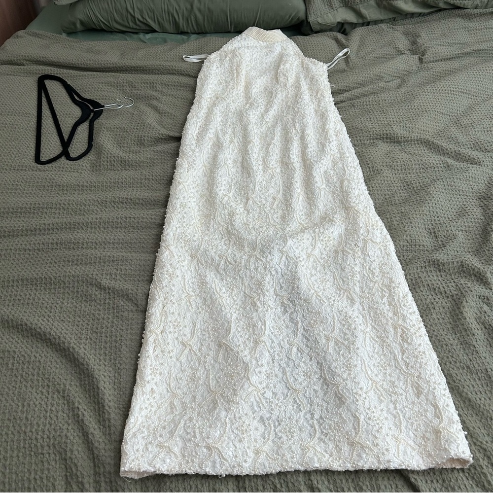 St. Tropez Ivory Backless Pearl Lace Wedding Dress